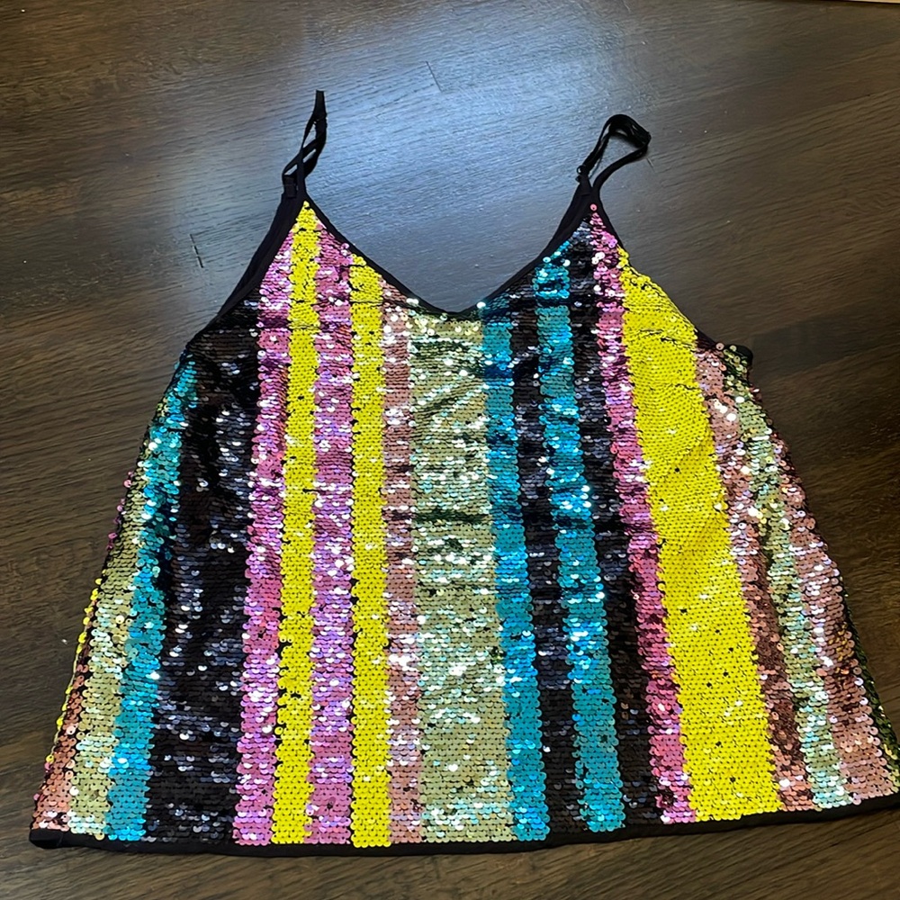 L.I.A. Sequin tank top size M medium
